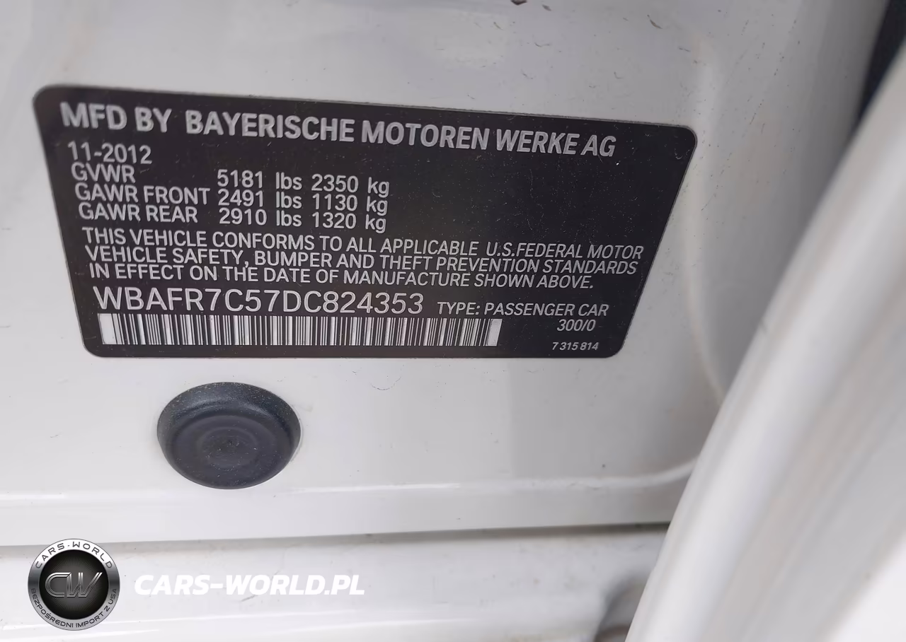 2013 BMW 535I VIN:WBAFR7C57DC824353 - 9