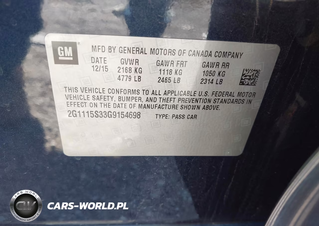 2016 Chevrolet Impala 2Lt VIN:2G1115S33G9154698 - 9