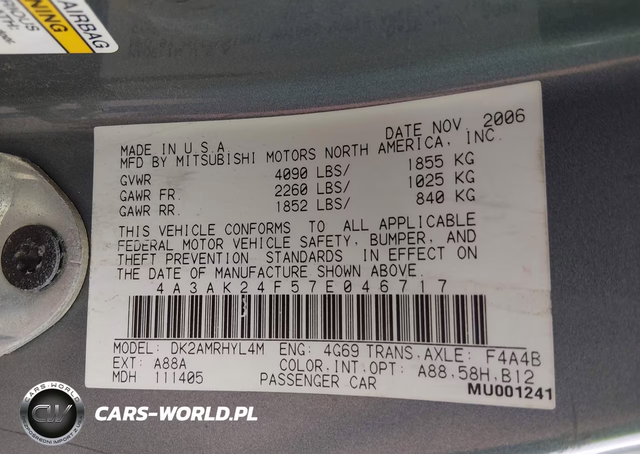 2007 Mitsubishi Eclipse Gs VIN:4A3AK24F57E046717 - 9