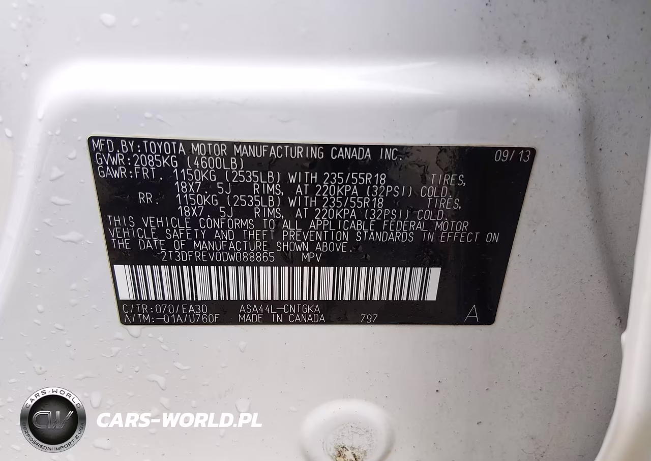 2013 Toyota Rav4 Limited VIN:2T3DFREV0DW088865 - 9