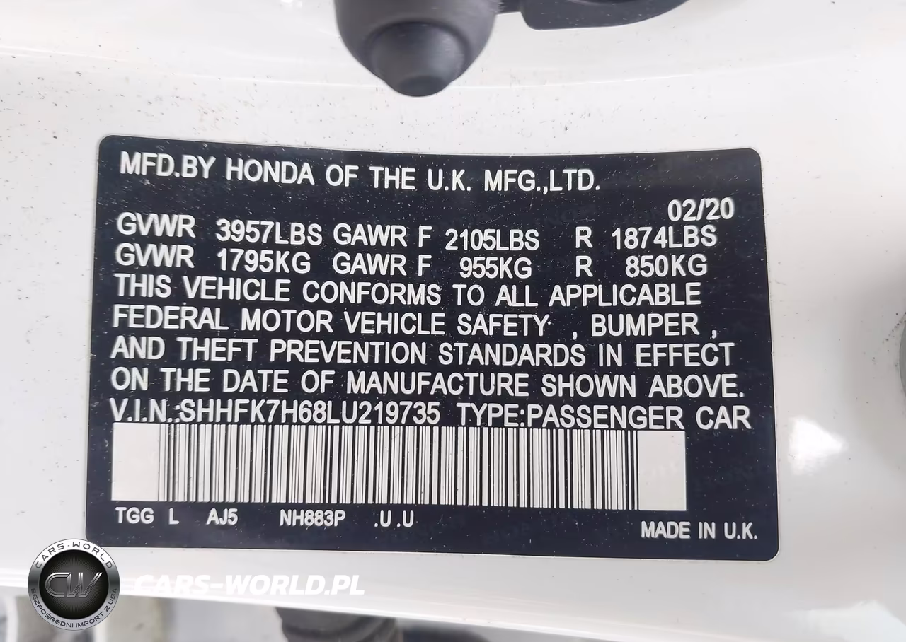 2020 Honda Civic Ex VIN:SHHFK7H68LU219735 - 9