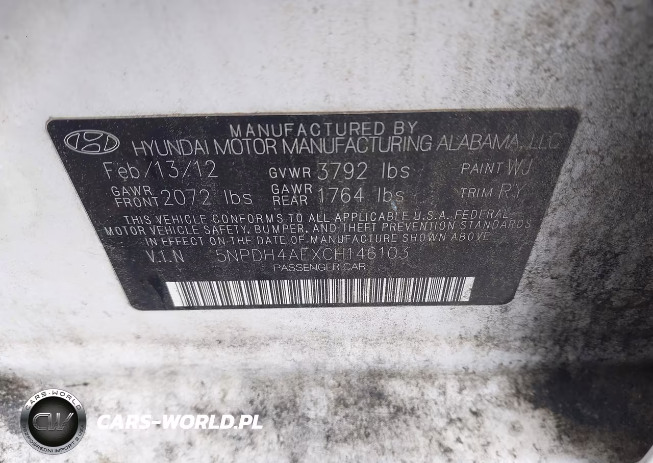 2012 Hyundai Elantra Limited VIN:5NPDH4AEXCH146103 - 9