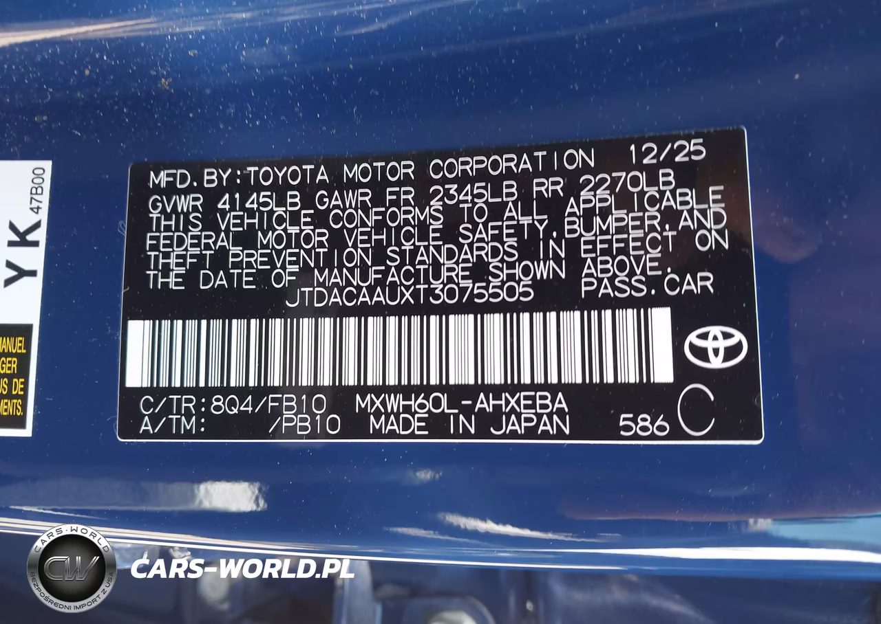2026 Toyota Prius Le VIN:JTDACAAUXT3075505 - 9