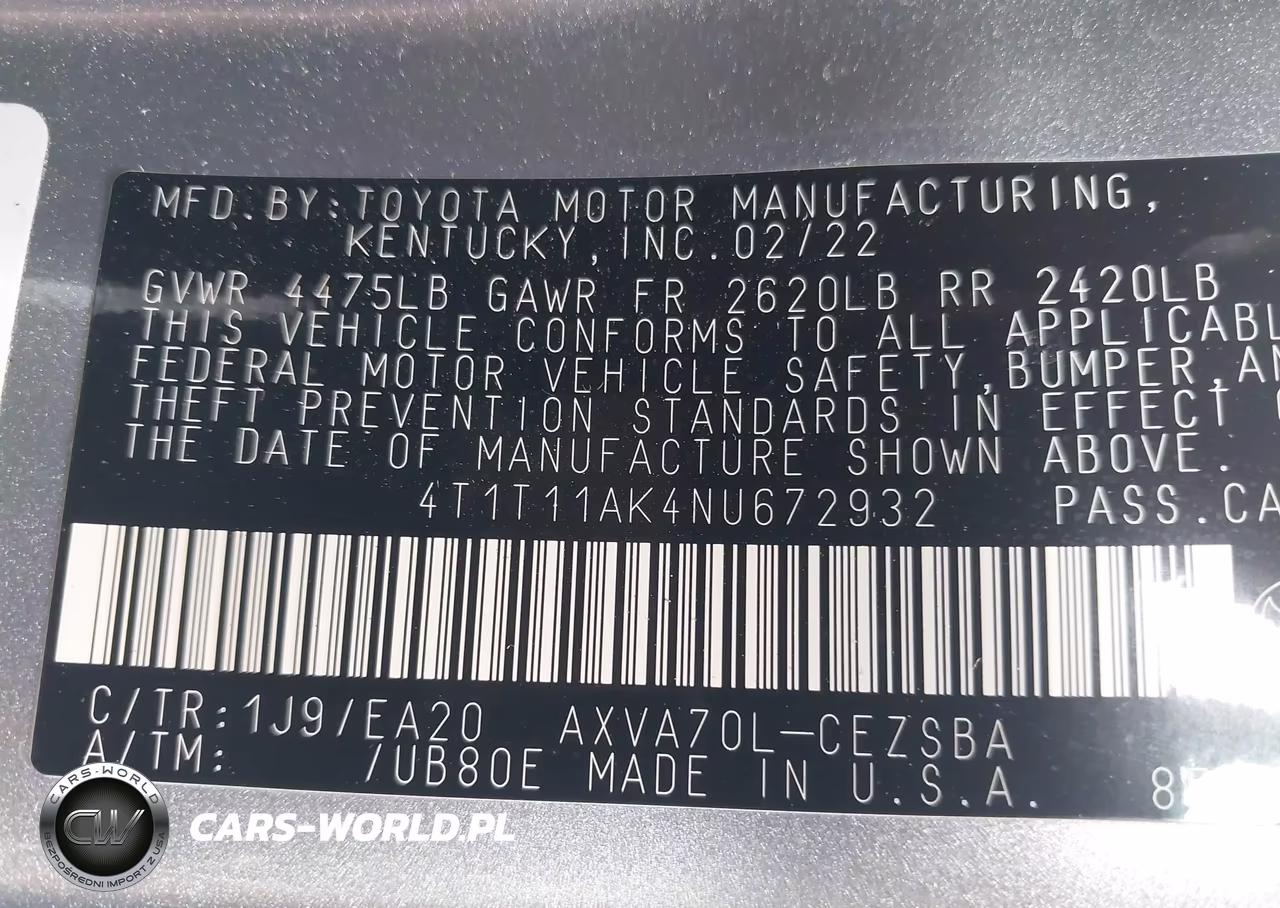 2022 Toyota Camry Se VIN:4T1T11AK4NU672932 - 9