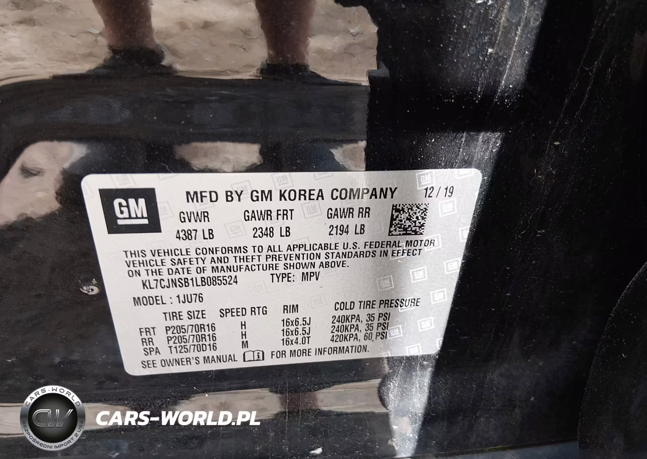 2020 Chevrolet Trax Awd Ls VIN:KL7CJNSB1LB085524 - 9