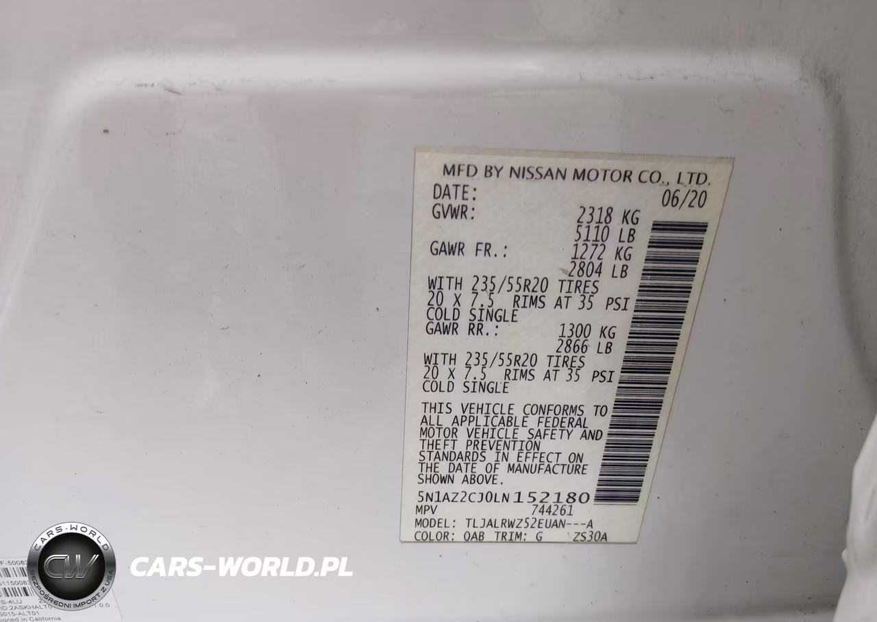 2020 Nissan Murano Sl Fwd VIN:5N1AZ2CJ0LN152180 - 9