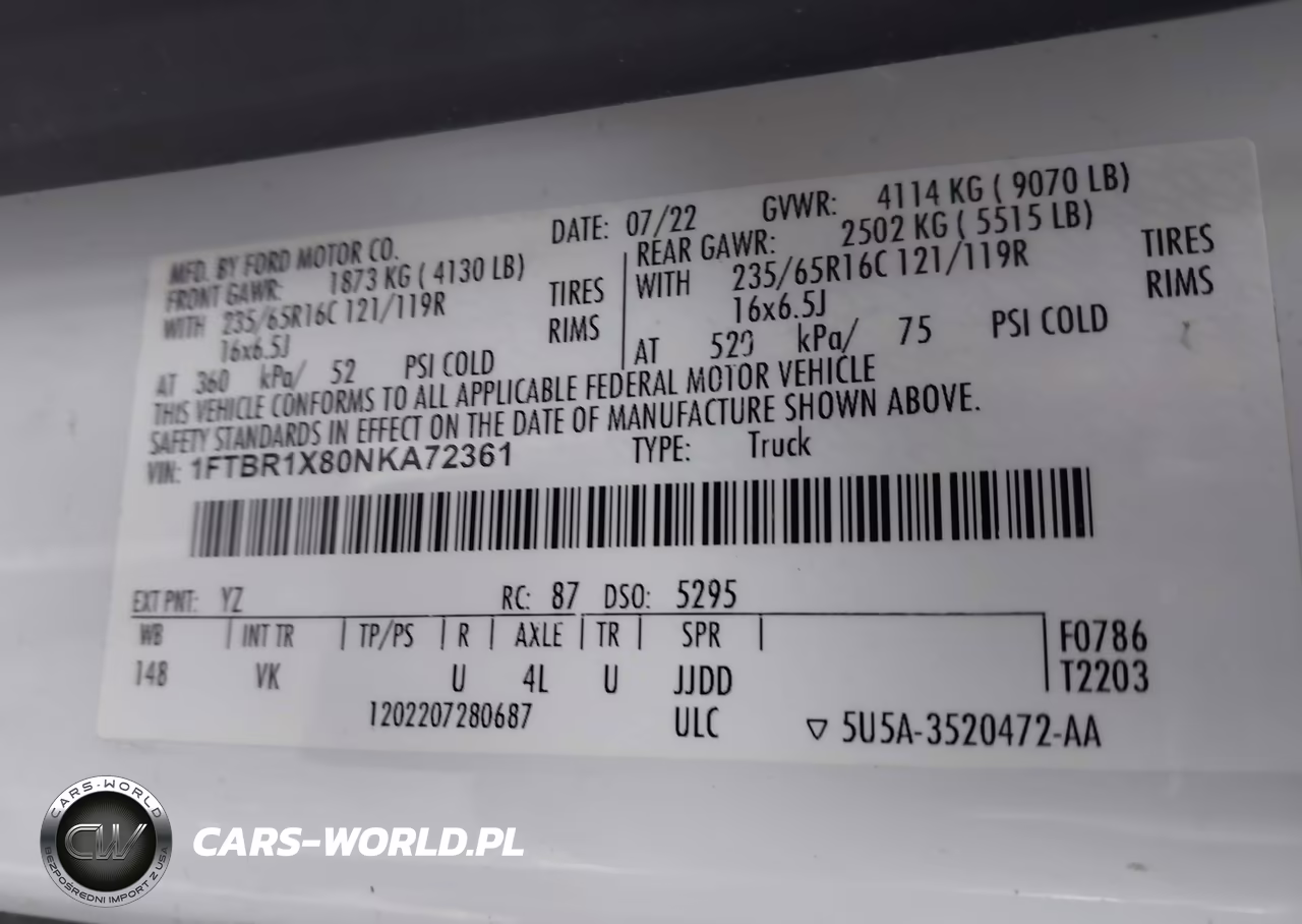 2022 Ford Transit-250 VIN:1FTBR1X80NKA72361 - 9