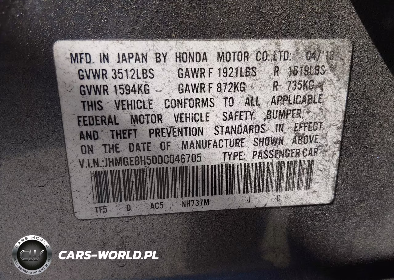 2013 Honda Fit Sport VIN:JHMGE8H50DC046705 - 9