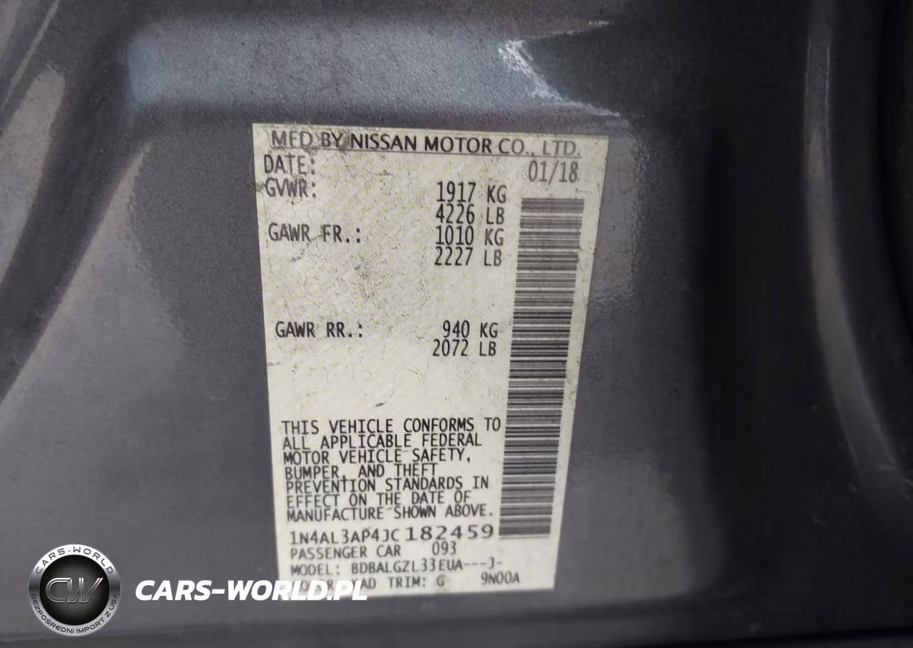 2018 Nissan Altima 2.5 S VIN:1N4AL3AP4JC182459 - 9