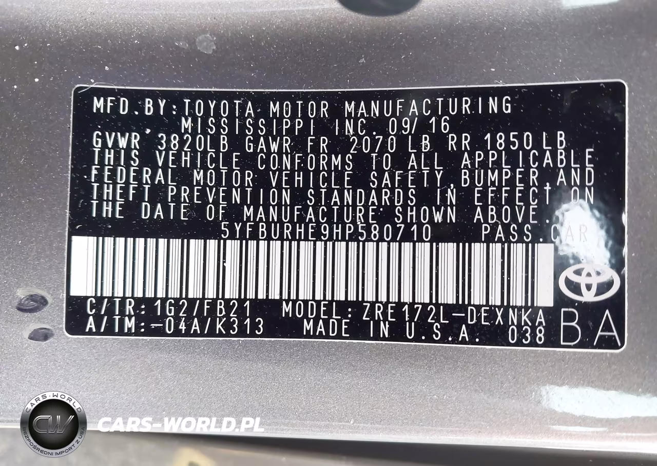 2017 Toyota Corolla Le VIN:5YFBURHE9HP580710 - 9
