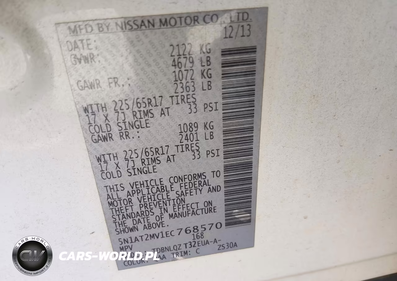 2014 Nissan Rogue Sv VIN:5N1AT2MV1EC768570 - 9