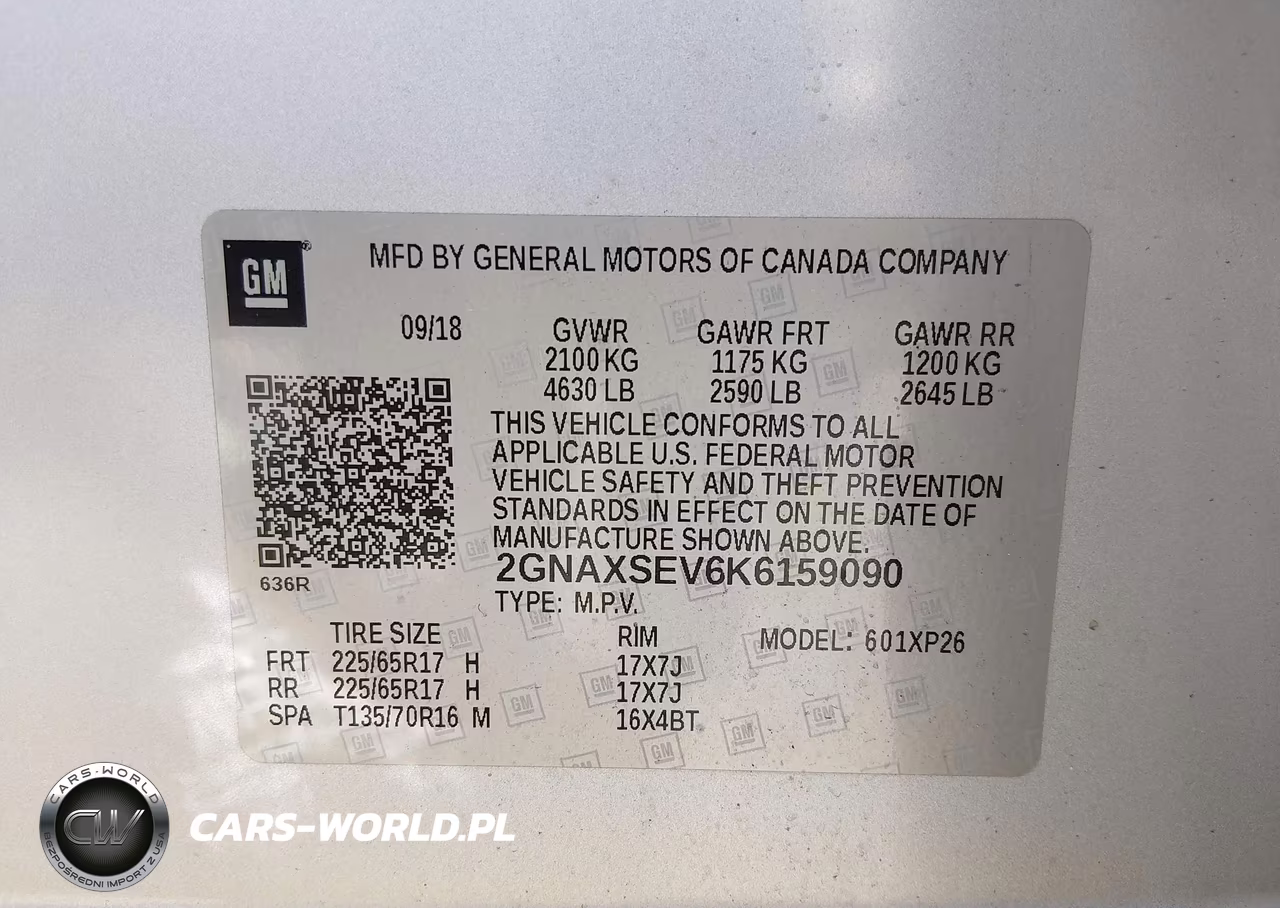 2019 Chevrolet Equinox Ls VIN:2GNAXSEV6K6159090 - 9