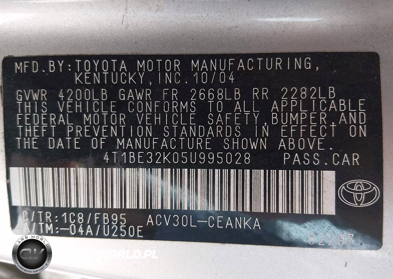 2005 Toyota Camry Le VIN:4T1BE32K05U995028 - 9