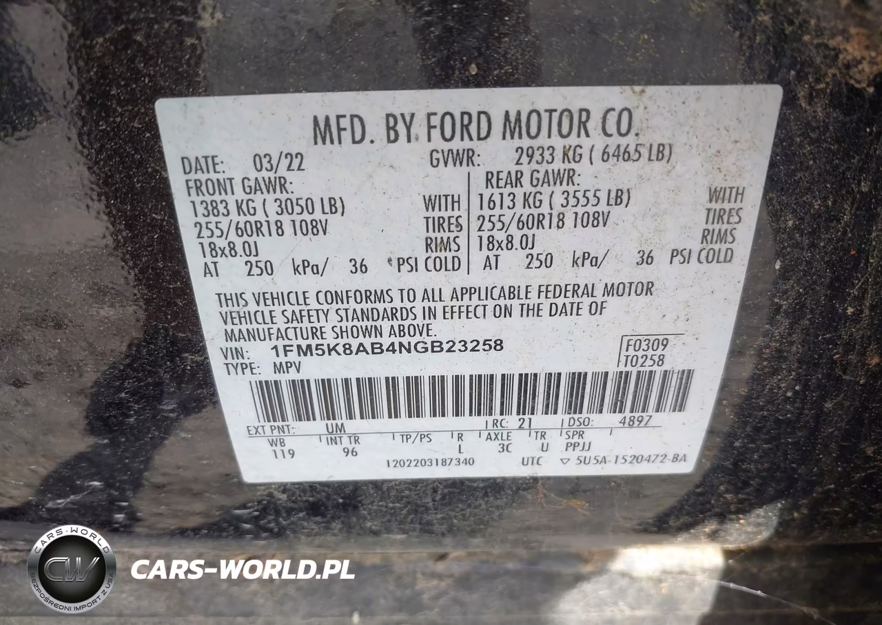 2022 Ford Police Interceptor Utility VIN:1FM5K8AB4NGB23258 - 9