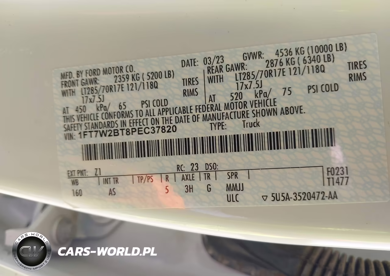 2023 Ford F-250 Xl VIN:1FT7W2BT8PEC37820 - 9
