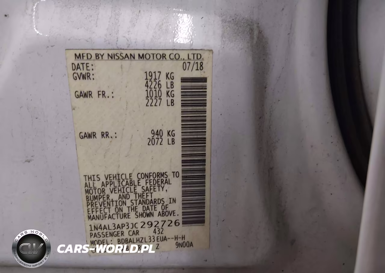 2018 Nissan Altima 2.5 Sr VIN:1N4AL3AP3JC292726 - 9