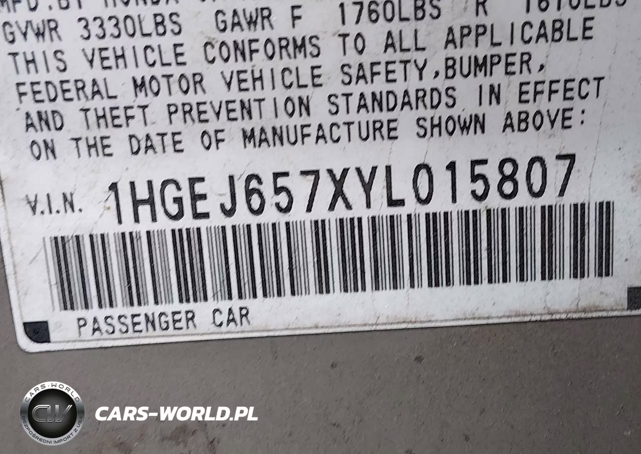 2000 Honda Civic Lx VIN:1HGEJ657XYL015807 - 9