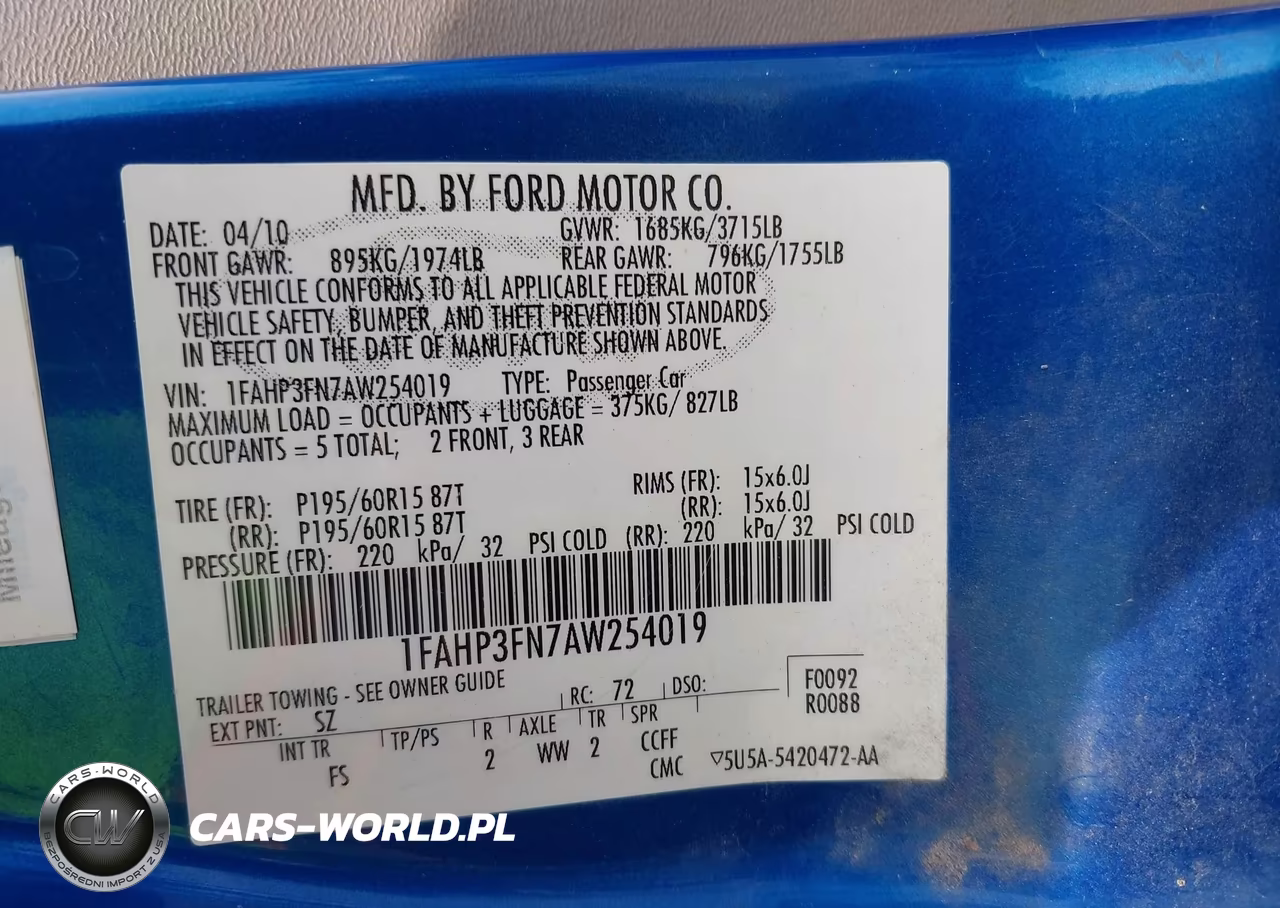 2010 Ford Focus Se VIN:1FAHP3FN7AW254019 - 9