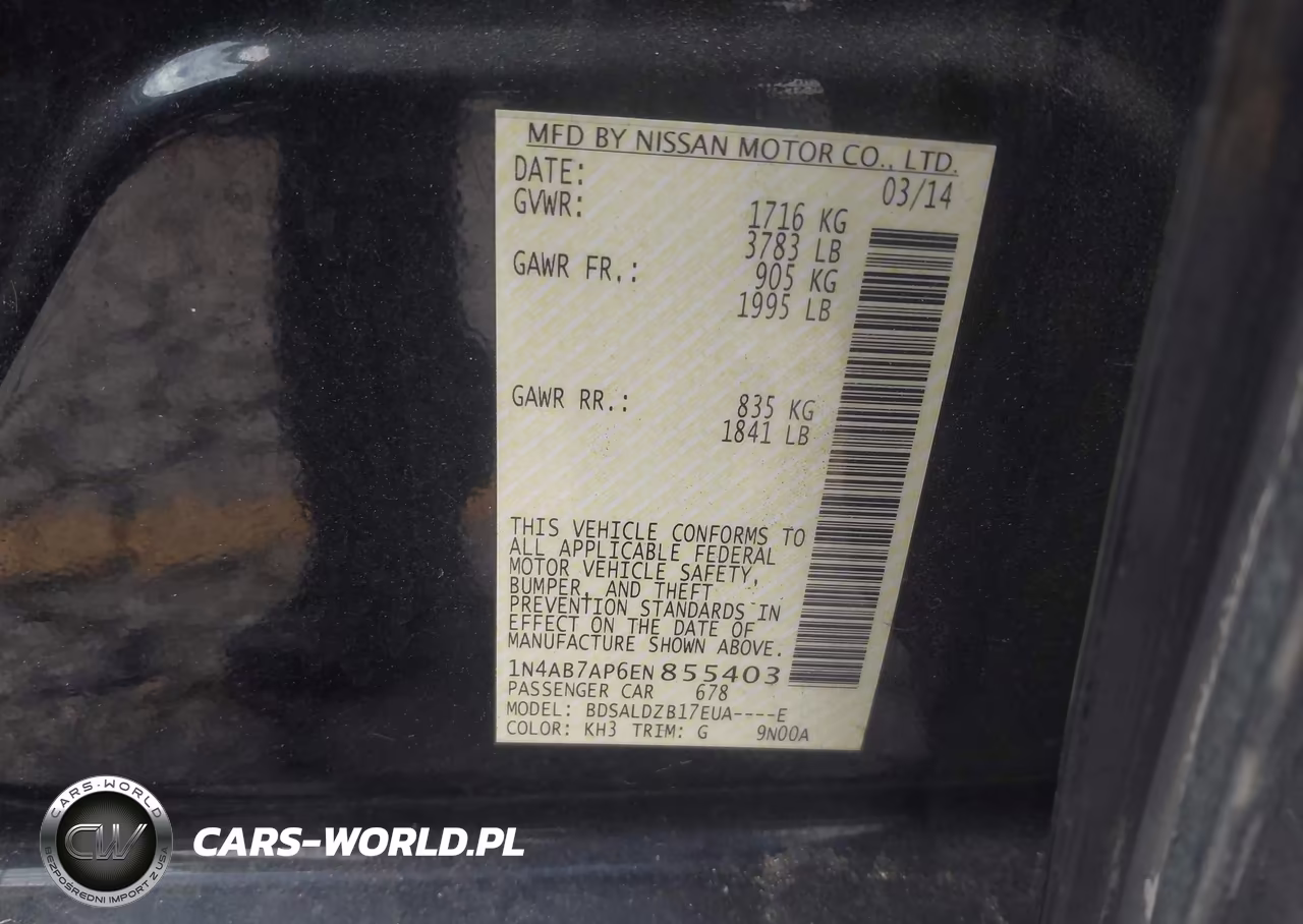 2014 Nissan Sentra Sv VIN:1N4AB7AP6EN855403 - 9
