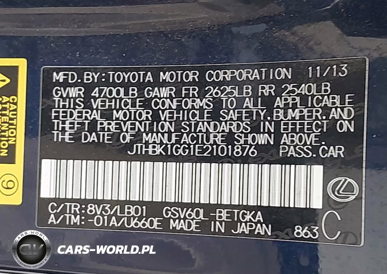 2014 Lexus Es 350 VIN:JTHBK1GG1E2101876 - 9