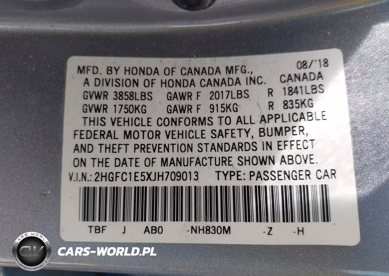 2018 Honda Civic Si VIN:2HGFC1E5XJH709013 - 9