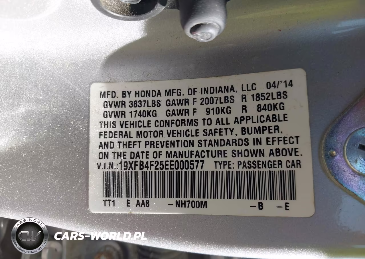 2014 Honda Civic Hybrid VIN:19XFB4F25EE000577 - 9