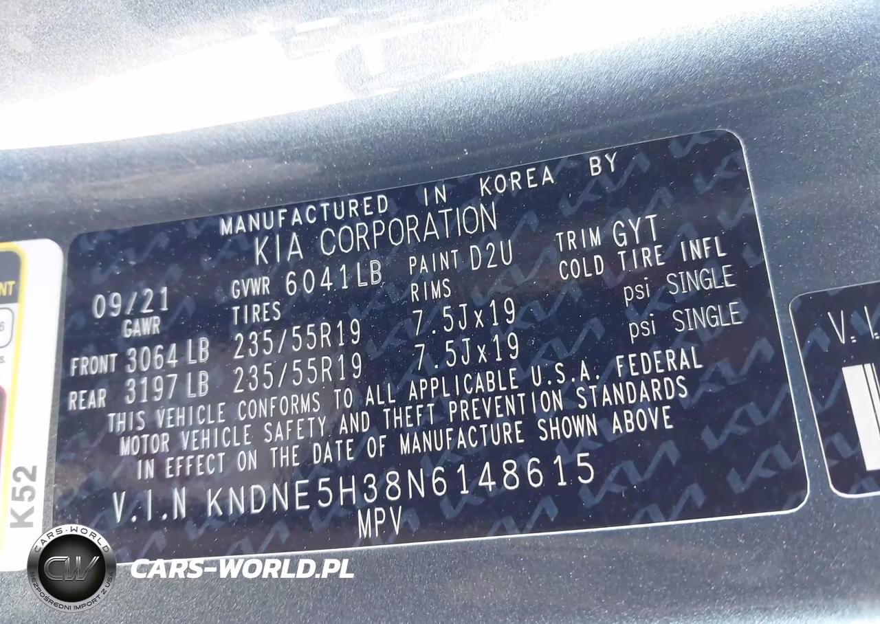 2022 Kia Carnival Mpv Sx VIN:KNDNE5H38N6148615 - 9