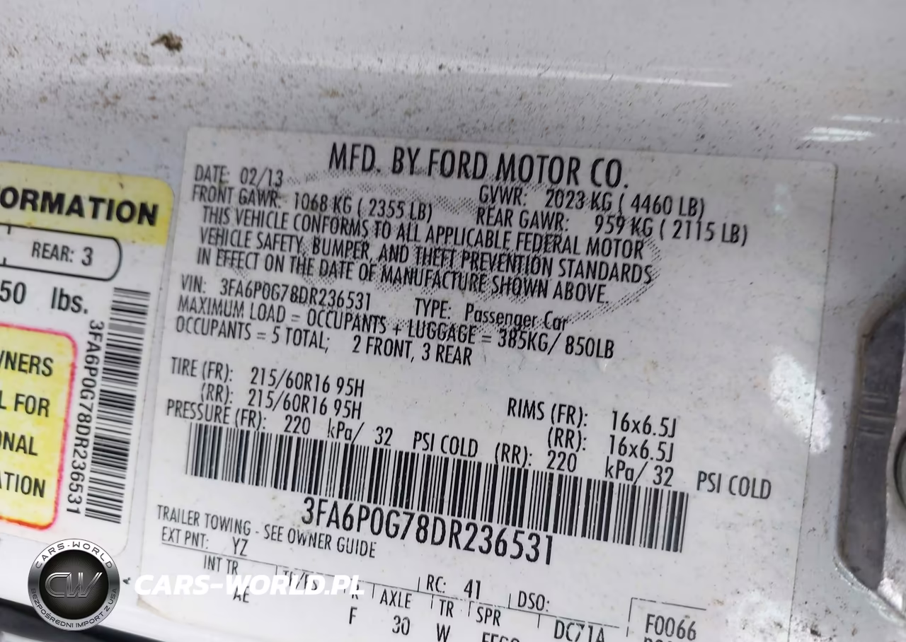 2013 Ford Fusion S VIN:3FA6P0G78DR236531 - 9