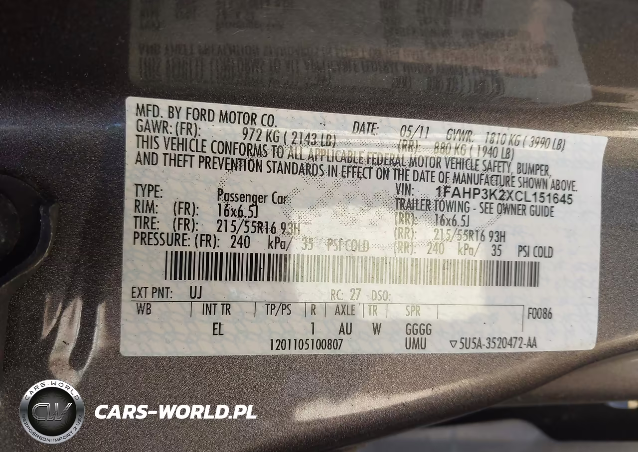 2012 Ford Focus Se VIN:1FAHP3K2XCL151645 - 9