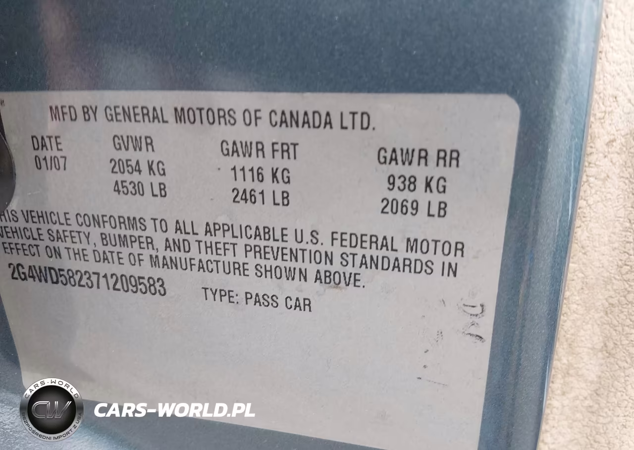 2007 Buick Lacrosse Cxl VIN:2G4WD582371209583 - 9