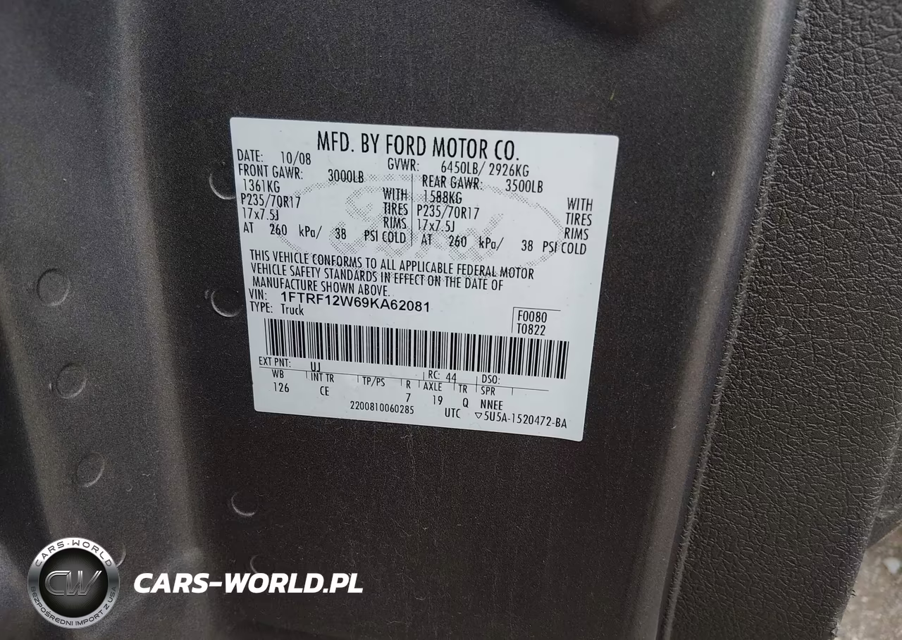 2009 Ford F-150 Stx-Xl-Xlt VIN:1FTRF12W69KA62081 - 9