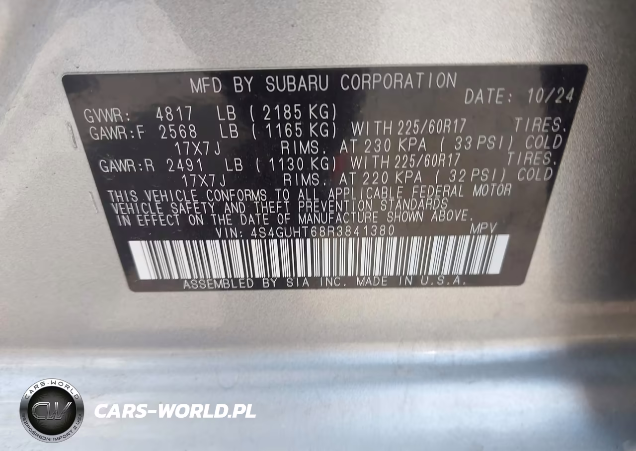 2024 Subaru Crosstrek Wilderness VIN:4S4GUHT68R3841380 - 9