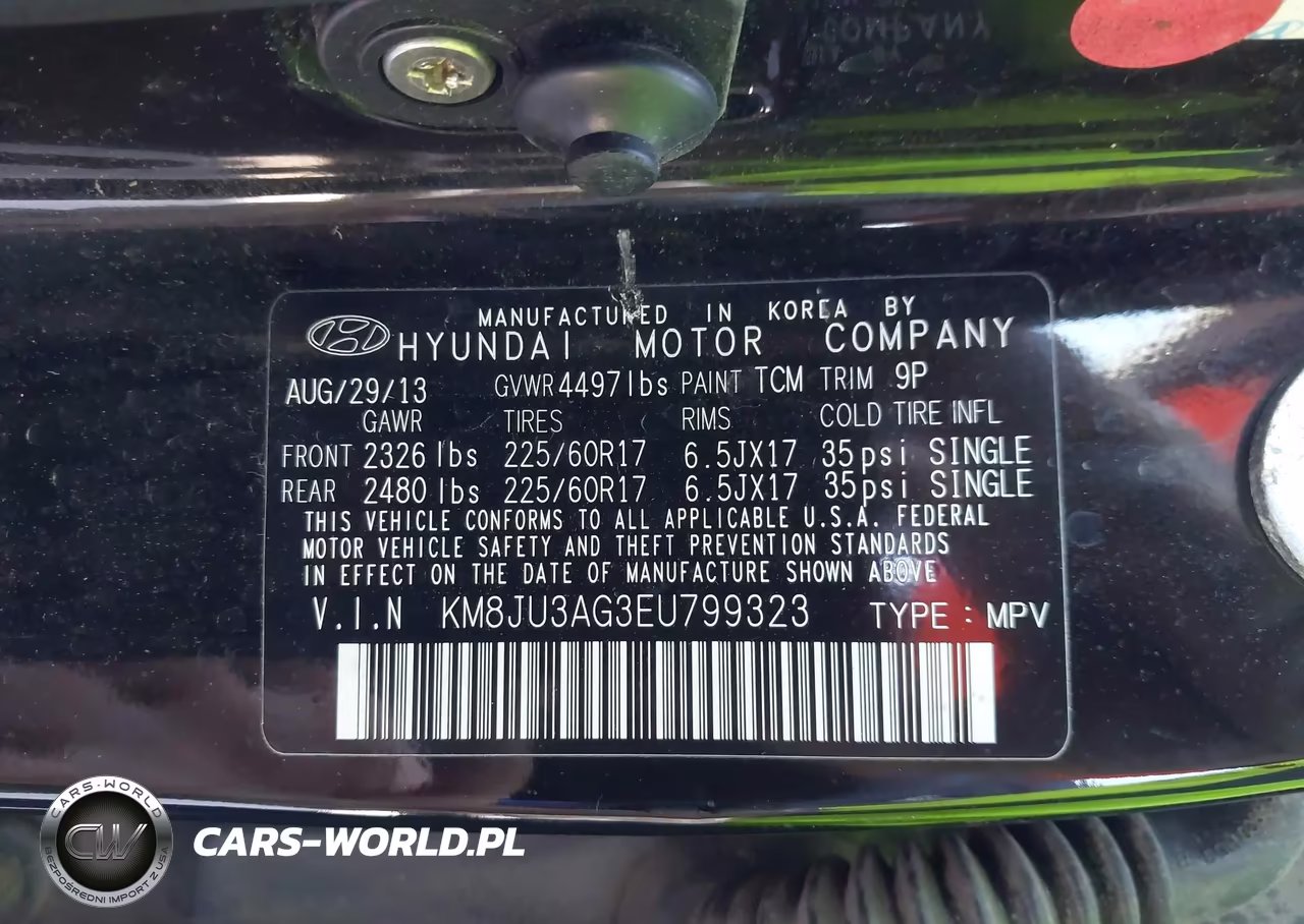 2014 Hyundai Tucson Se VIN:KM8JU3AG3EU799323 - 9