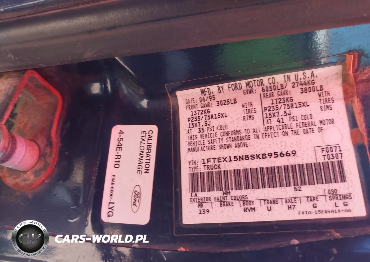 1995 Ford F150 VIN:1FTEX15N8SKB95669 - 9