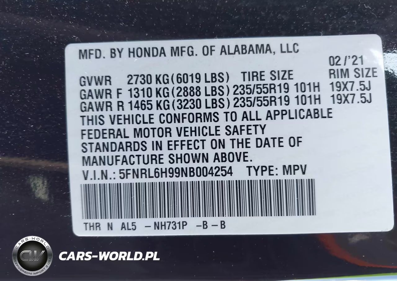 2022 Honda Odyssey Elite VIN:5FNRL6H99NB004254 - 9