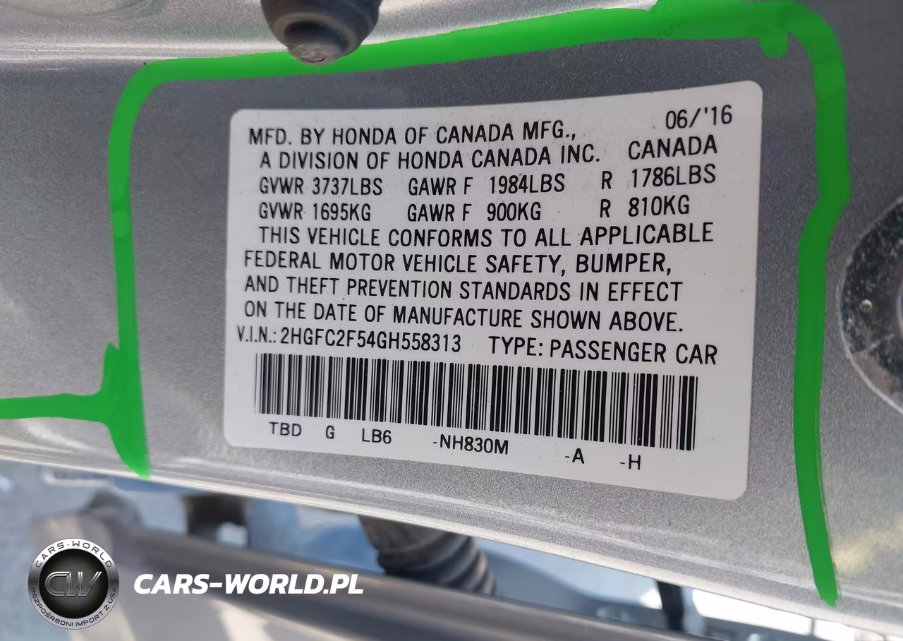 2016 Honda Civic Lx VIN:2HGFC2F54GH558313 - 9