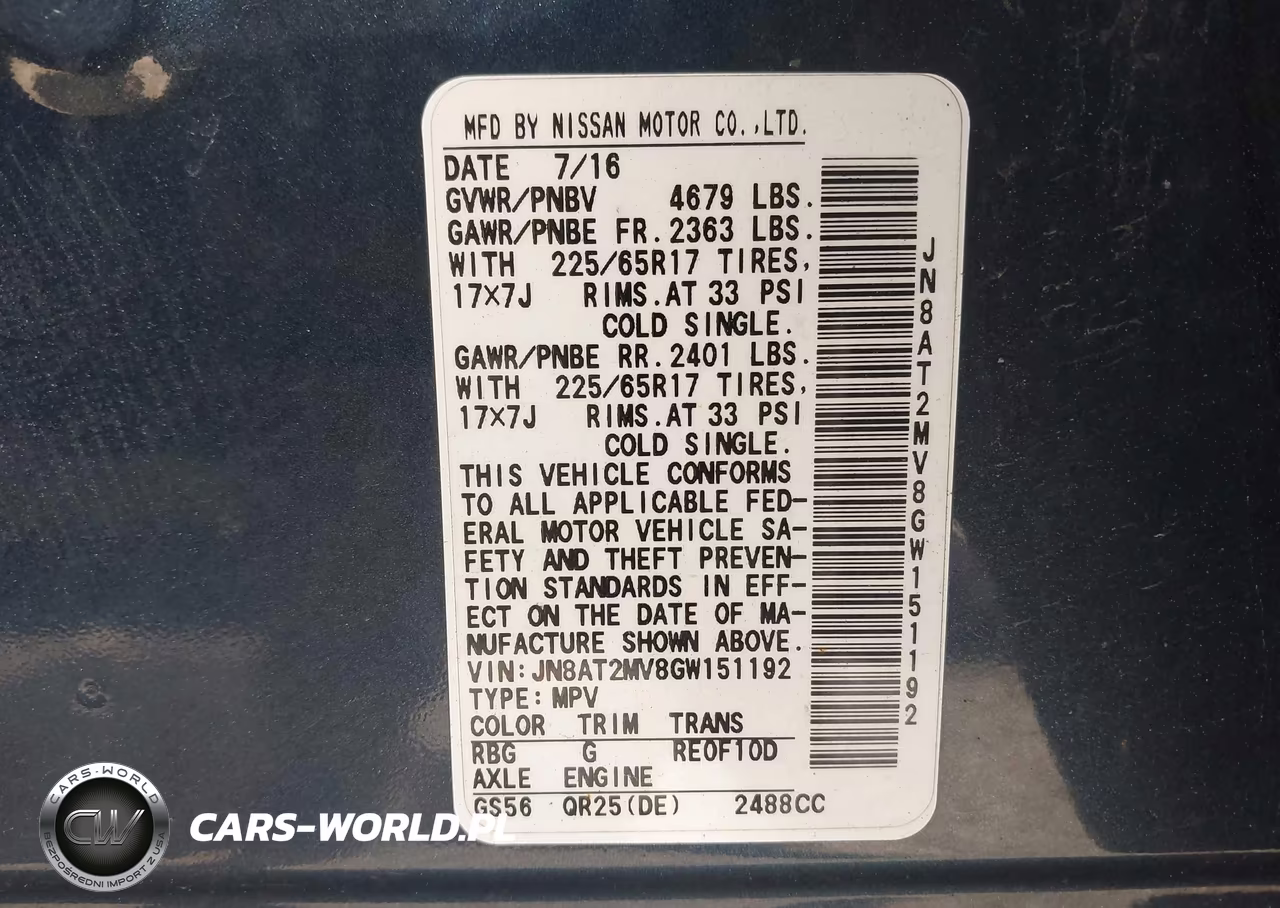 2016 Nissan Rogue S VIN:JN8AT2MV8GW151192 - 9