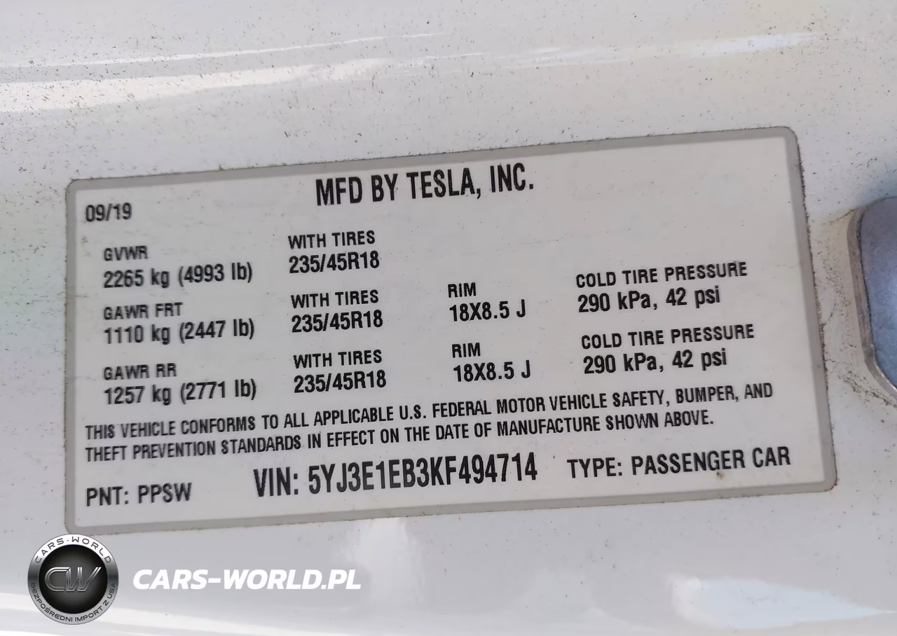 2019 Tesla Model 3 Long Range-Performance VIN:5YJ3E1EB3KF494714 - 9