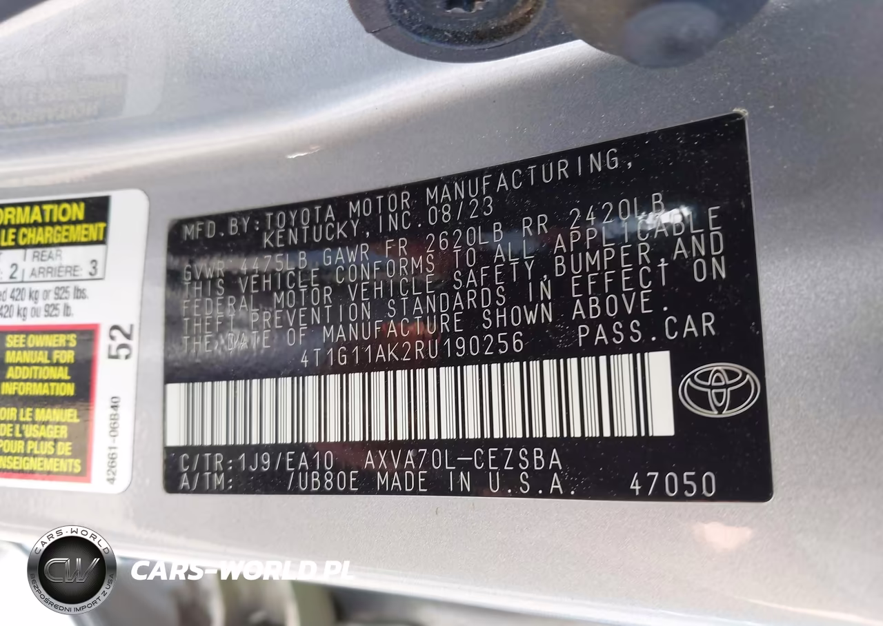 2024 Toyota Camry Se VIN:4T1G11AK2RU190256 - 9
