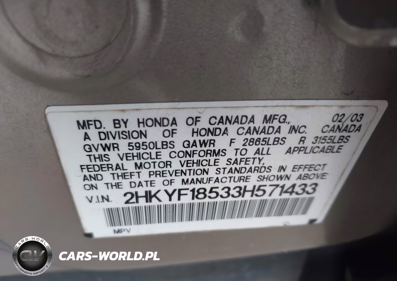 2003 Honda Pilot Ex-L VIN:2HKYF18533H57143 - 9