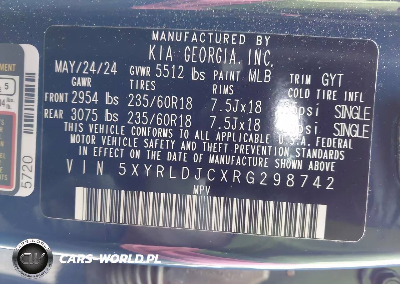 2024 Kia Sorento S VIN:5XYRLDJCXRG298742 - 9
