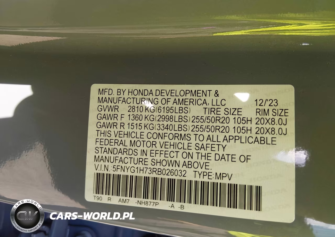 2024 Honda Pilot Touring VIN:5FNYG1H73RB026032 - 9