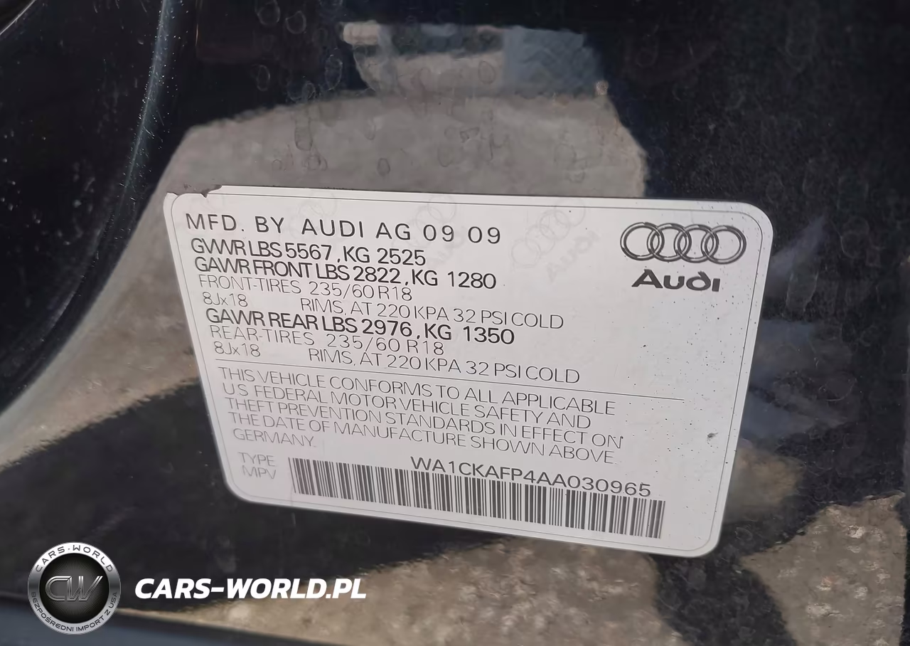 2010 Audi Q5 3.2 Premium VIN:WA1CKAFP4AA030965 - 9