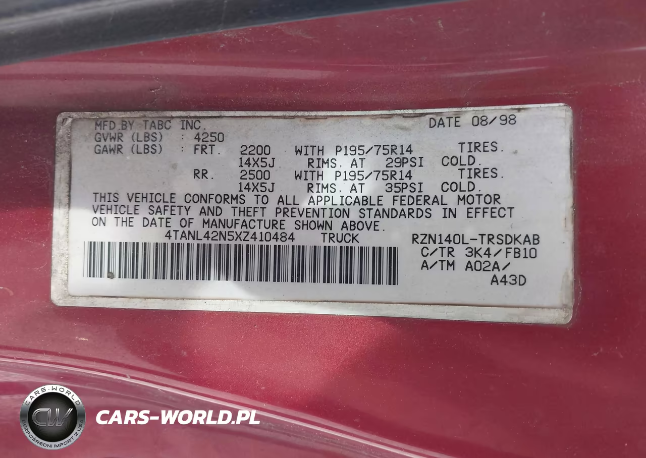 1999 Toyota Tacoma VIN:4TANL42N5XZ410484 - 9