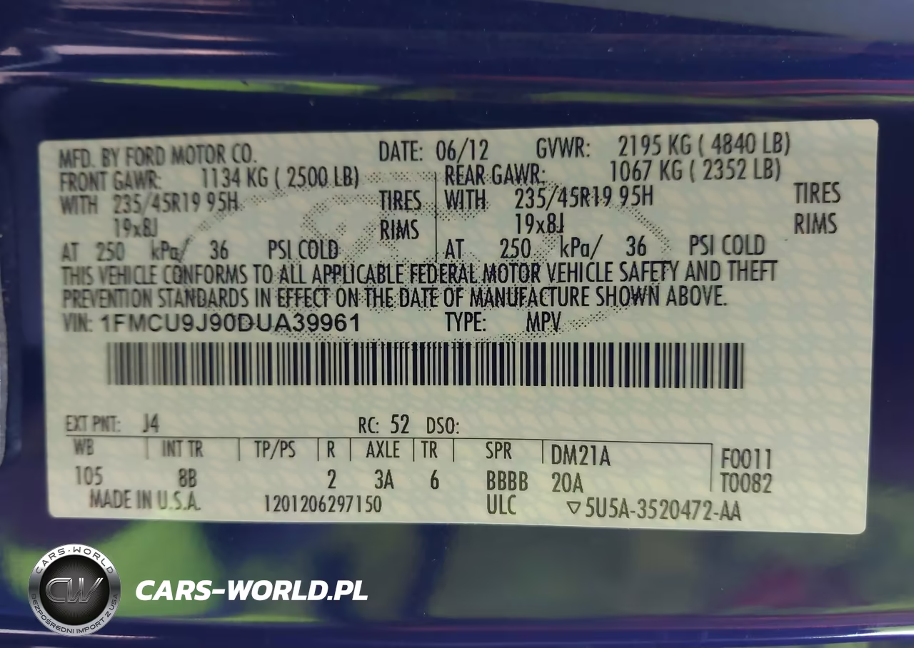 2013 Ford Escape Titanium VIN:1FMCU9J90DUA39961 - 9