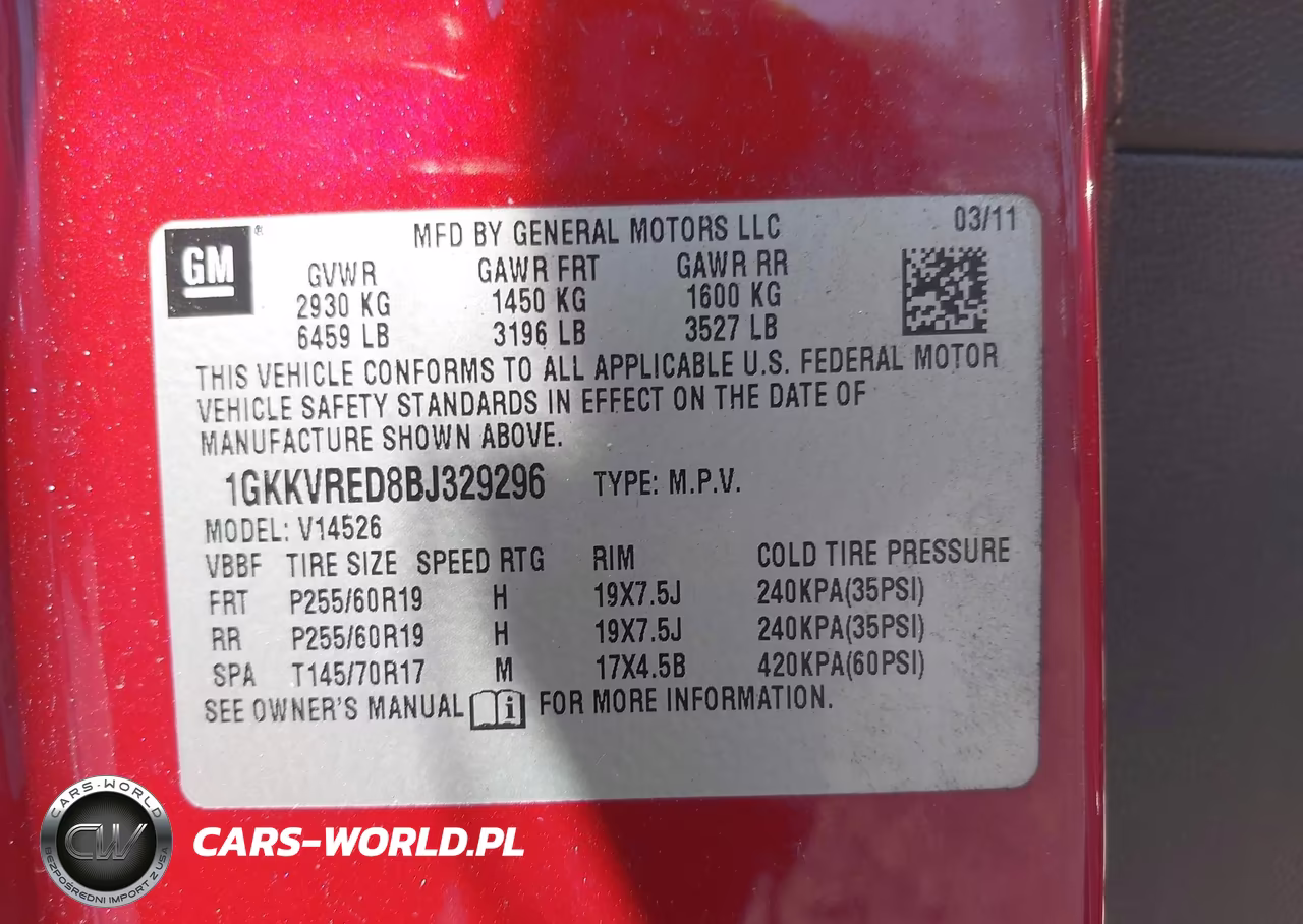 2011 GMC Acadia Slt-1 VIN:1GKKVRED8BJ329296 - 9