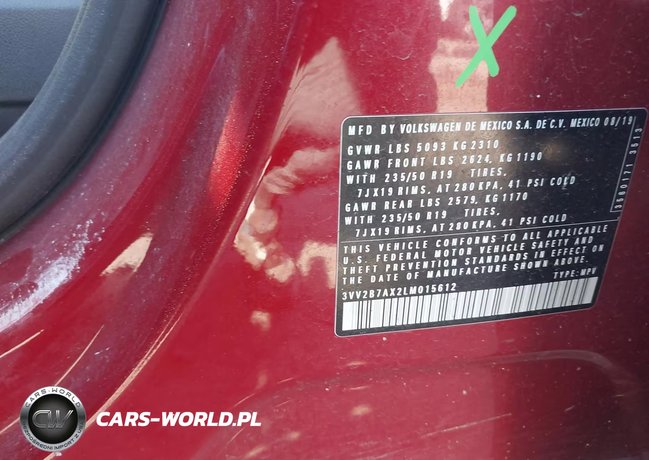 2020 Volkswagen Tiguan 2.0T Se-2.0T Se R-Line Black-2.0T Sel VIN:3VV2B7AX2LM015612 - 9