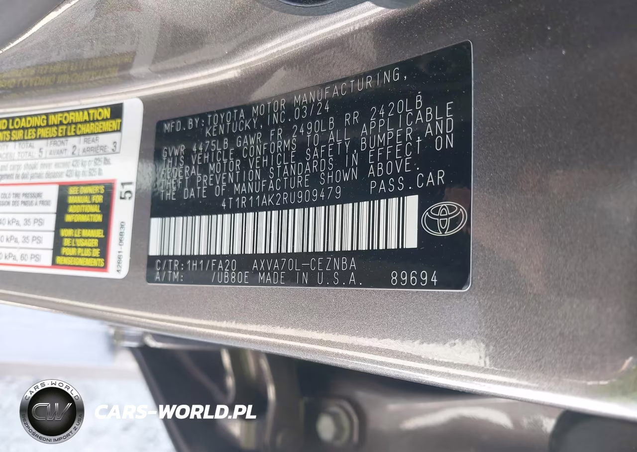 2024 Toyota Camry Le VIN:4T1R11AK2RU909479 - 9