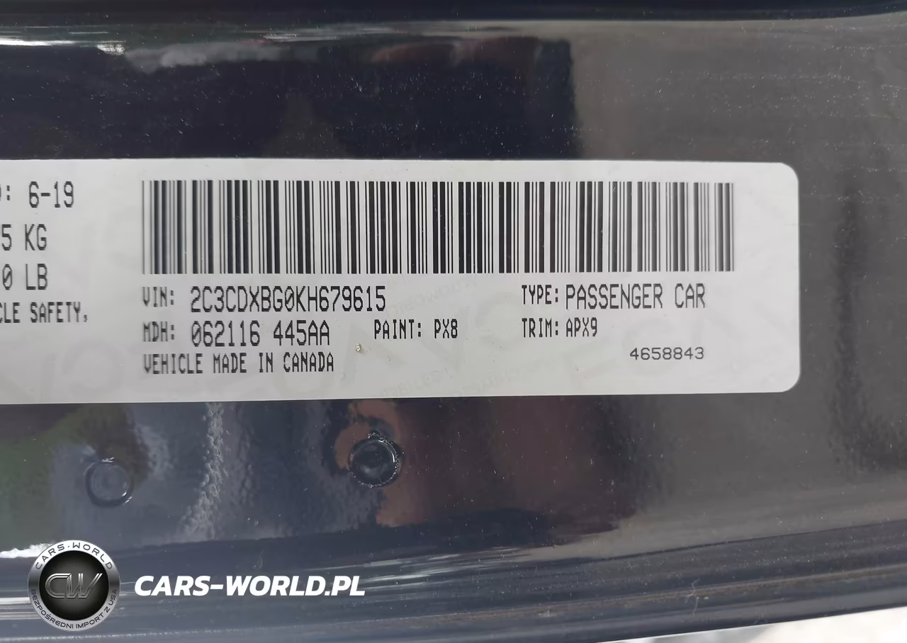 2019 Dodge Charger Sxt Rwd VIN:2C3CDXBG0KH679615 - 9