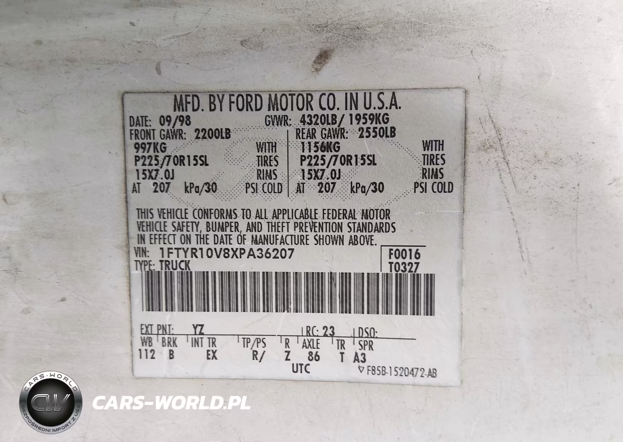 1999 Ford Ranger Xl-Xlt VIN:1FTYR10V8XPA36207 - 9